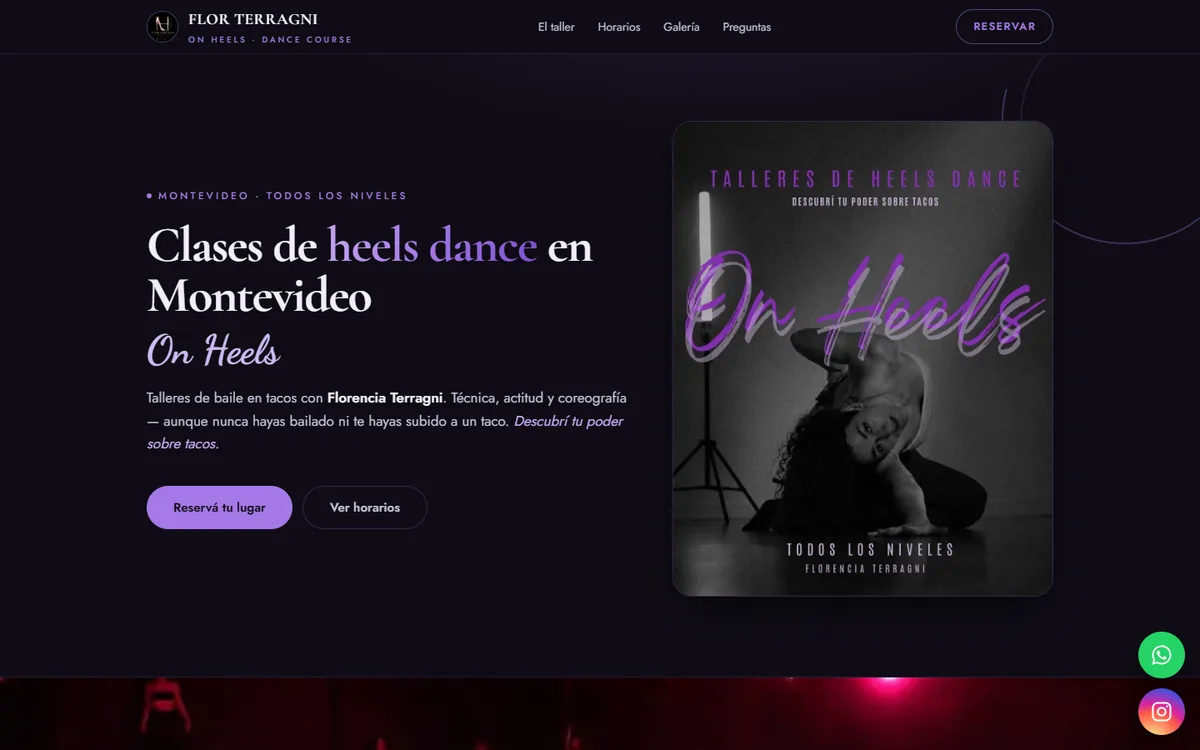 Home page of On Heels · Flor Terragni