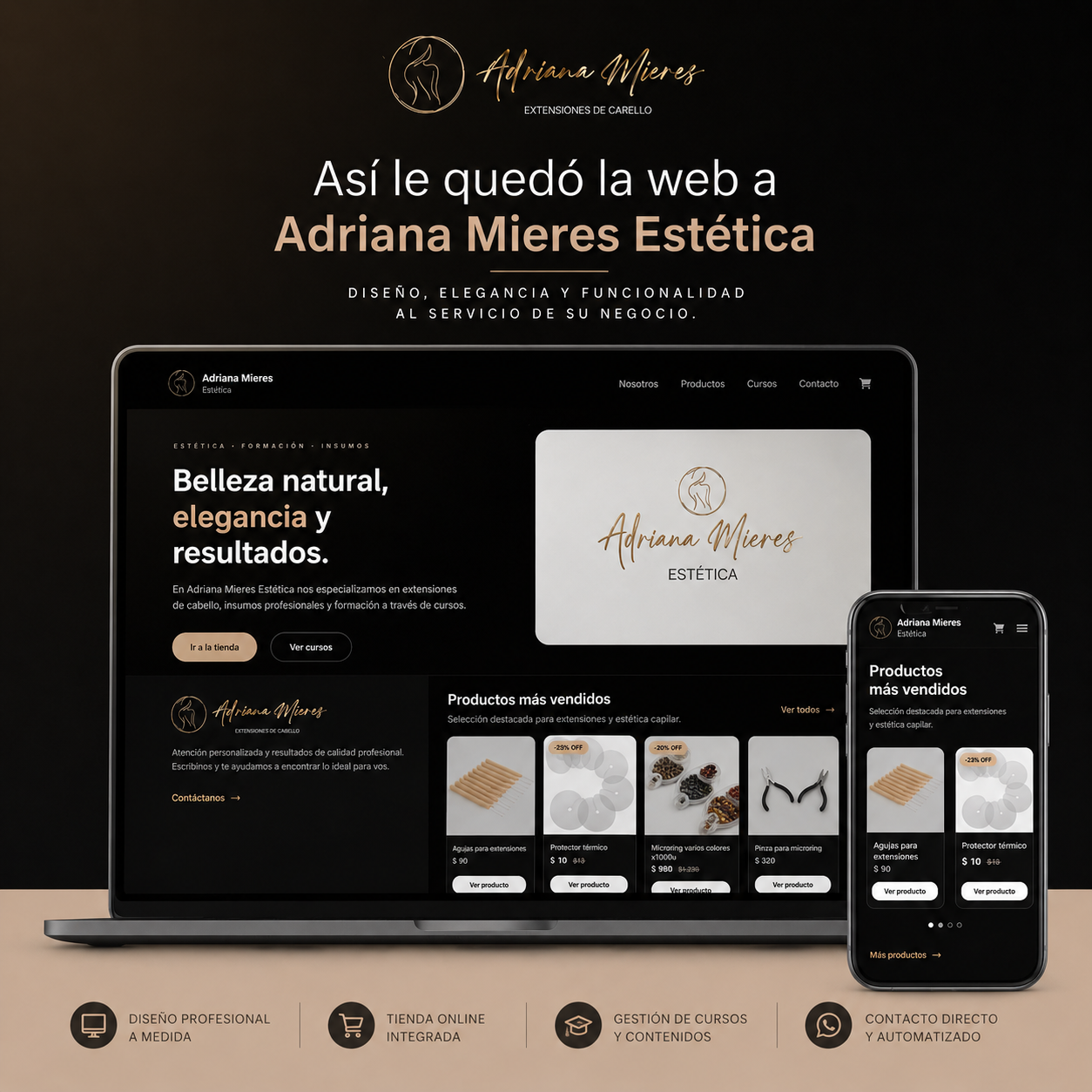 Proyecto web adrianamieres.com.uy desarrollado por Lucas Hermida